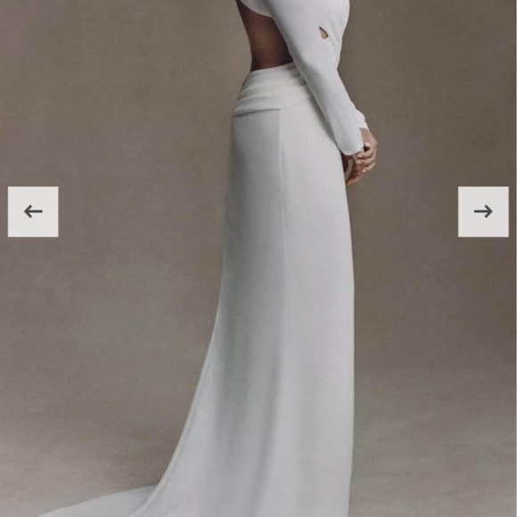 Tadashi Shoji Payton Gown Cutout Wedding Dress Crepe NWT size 12 - Picture 8 of 9